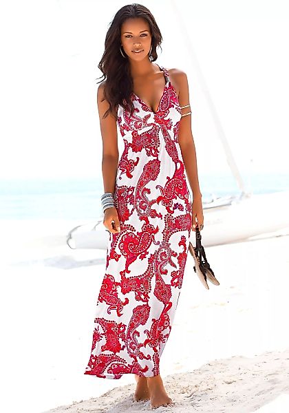 LASCANA Maxikleid mit verstellbarem Ausschnitt, Sommerkleid, Strandkleid günstig online kaufen