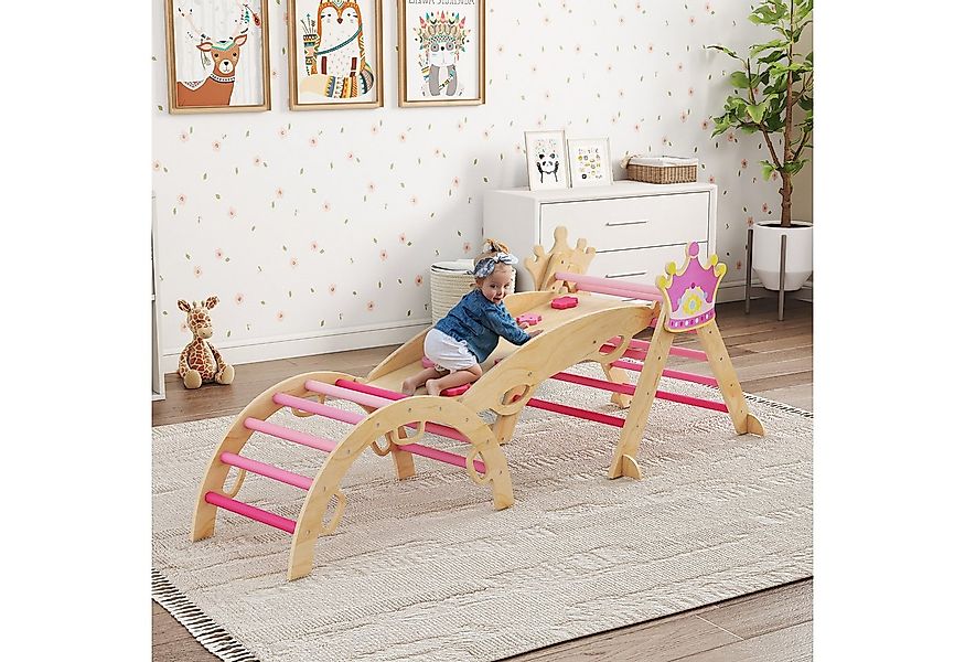AIYAPLAY Klettergerüst mit Rutsche, Rampe, Bogen, (Kletterdreieck, 1-St., 6 günstig online kaufen