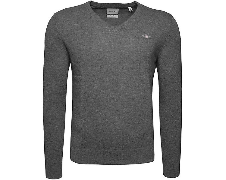 Gant Strickpullover Extrafine Lambswool V-Neck Herren Strickpulli, Wollpull günstig online kaufen