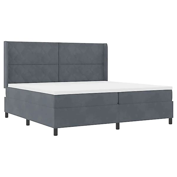vidaXL Boxspringbett mit Kopfteil Dunkelgrau 200 x 200 cm Samt 3342081 günstig online kaufen