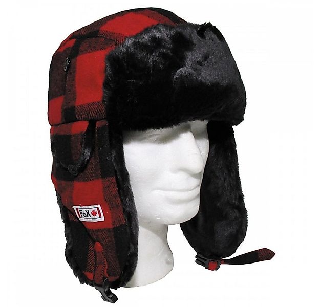 FoxOutdoor Ohrenmütze Holzfällermütze mit Fell, rot/schwarz (Packung) mit g günstig online kaufen