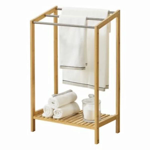 en.casa Bambus Handtuchhalter Kautokeino Standhandtuchhalter mit 3 Handtuch günstig online kaufen