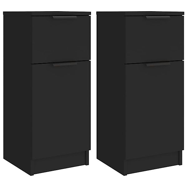 vidaXL Sideboards 2 Stk Schwarz 30x30x70 cm Holzwerkstoff 811118 günstig online kaufen
