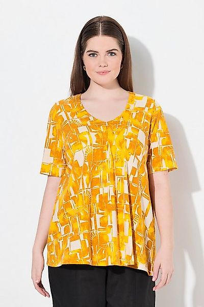 Ulla Popken T-Shirt T-Shirt Sonnen V-Ausschnitt Halbarm Biobaumwolle günstig online kaufen