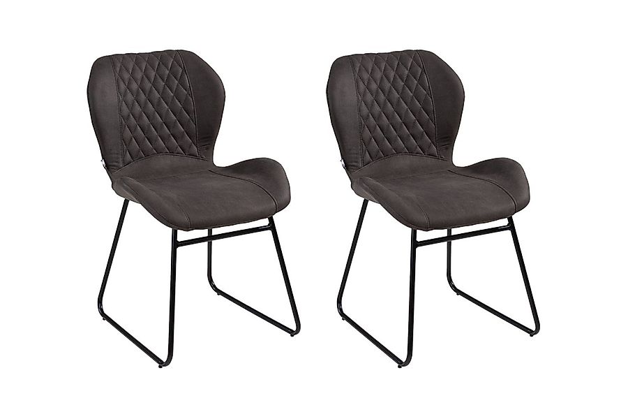 Home4You Polsterstuhl, 2er Set, Anthrazit, schwarzes günstig online kaufen