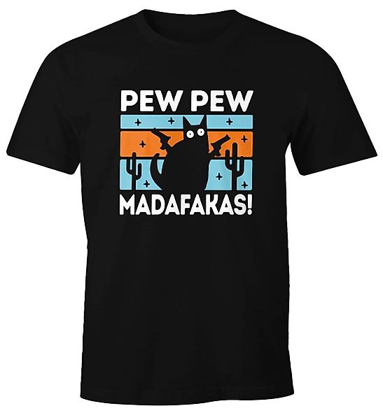 MoonWorks Print-Shirt Herren T-Shirt Pew Pew günstig online kaufen