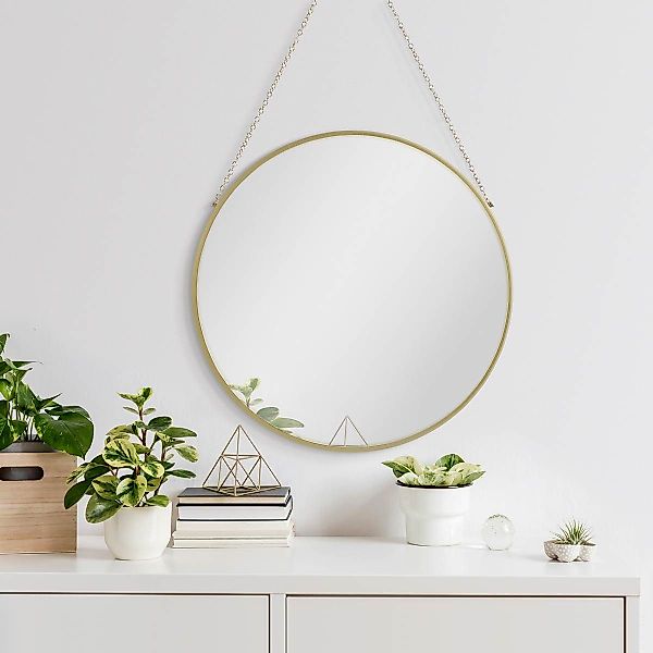 PHOTOLINI Spiegel mit schmalem Metallrahmen und Kettenaufhängung, Wandspieg günstig online kaufen