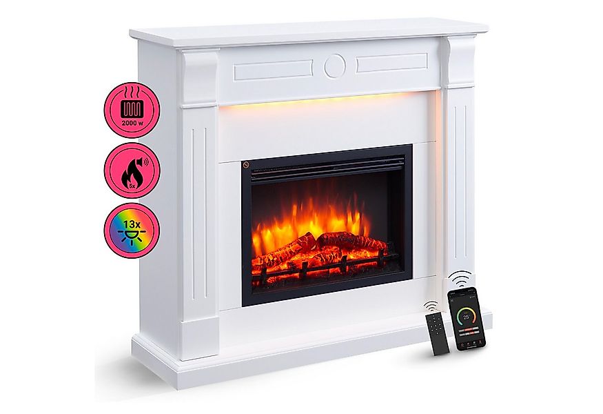 Balderia Elektrokamin Elektrokamin BALDERIA Hikaru - Standkamin - Weiß, 3D- günstig online kaufen
