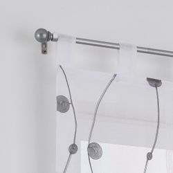 Kutti Raffrollo "Nelly" mit Schlaufen freihängend modern bestickt, Kreise u günstig online kaufen