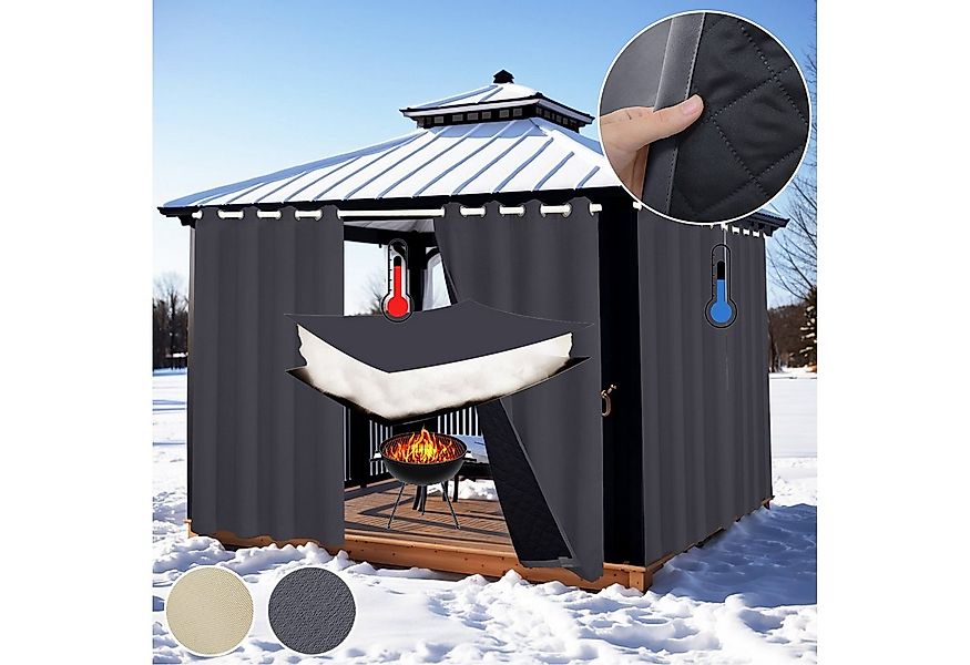 BTTO V&G Gardine Outdoorvorhang Winddicht,Thermovorhang Kälteschutz & Wasse günstig online kaufen