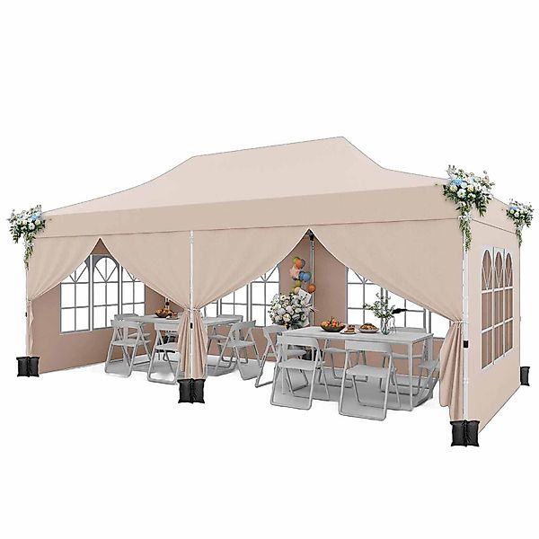 COSTWAY Pavillon 3 x 6m Faltpavillon, günstig online kaufen