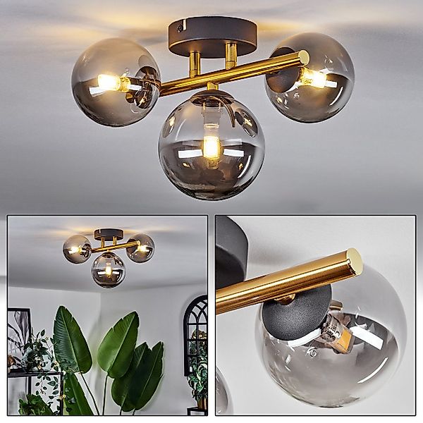 hofstein Deckenleuchte Deckenlampe aus Metall/Glas in günstig online kaufen