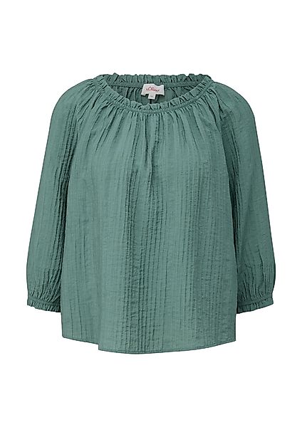 s.Oliver Kurzarmbluse Off-Shoulder-Bluse aus Viskosemix Raffung günstig online kaufen