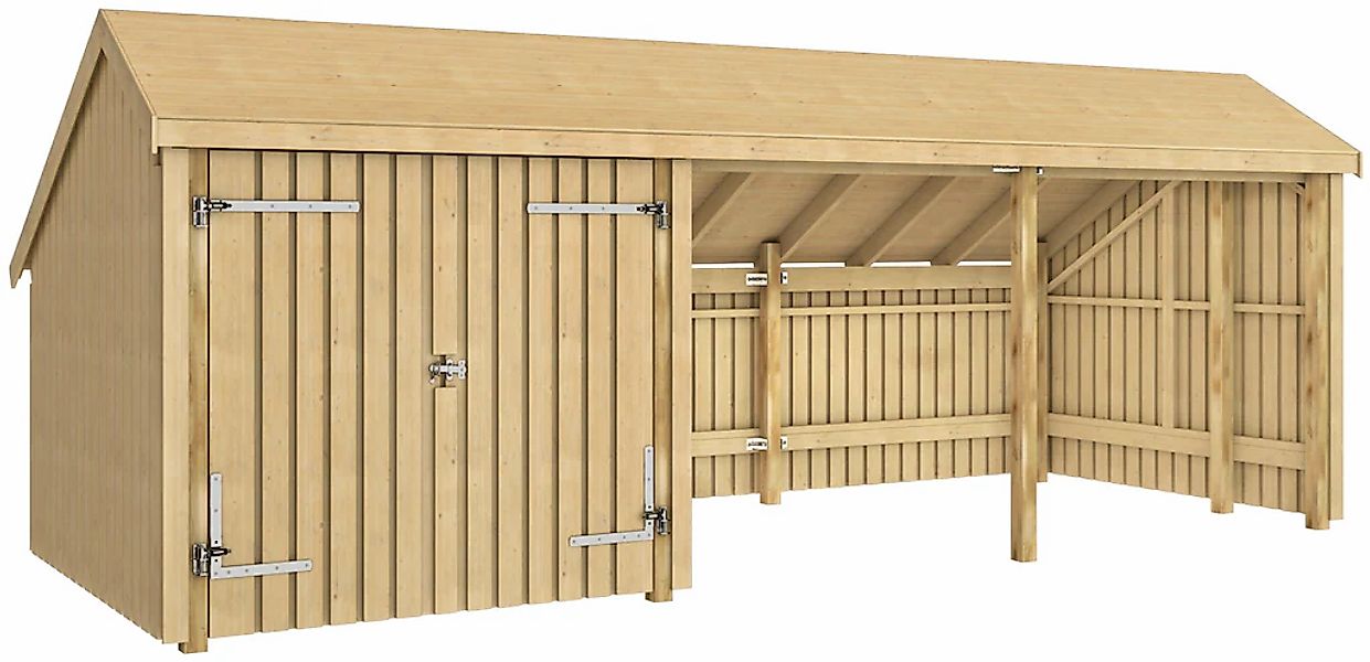 PLUS Gartenhaus "Multi" Gartenhaus 15,5 m² Doppeltür, Dachpappe/Aluleisten/ günstig online kaufen