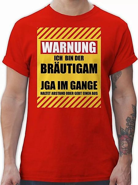 Shirtracer T-Shirt Warnung Ich bin der Bräutigam JGA Männer günstig online kaufen