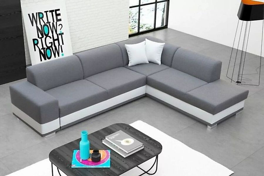 JVmoebel Ecksofa, Polstersofa Loungesofa Couch Wohnzimmer mit Kissen Sofa L günstig online kaufen