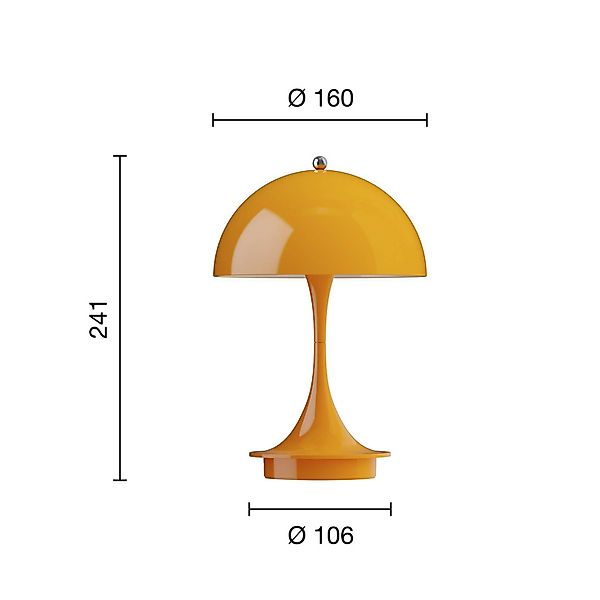 Louis Poulsen Panthella Portable 160 V3, opaque orange günstig online kaufen