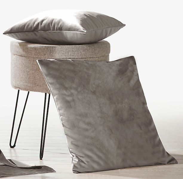 Weckbrodt Dekokissen "Valentin" Samt-Optik, Velour, Unifarben, Kissenhülle günstig online kaufen