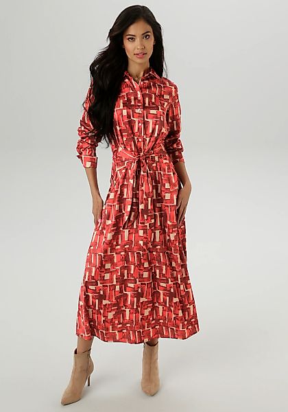 Aniston SELECTED Blusenkleid, abstrakten, farbharmonischen Druckmuster - NE günstig online kaufen