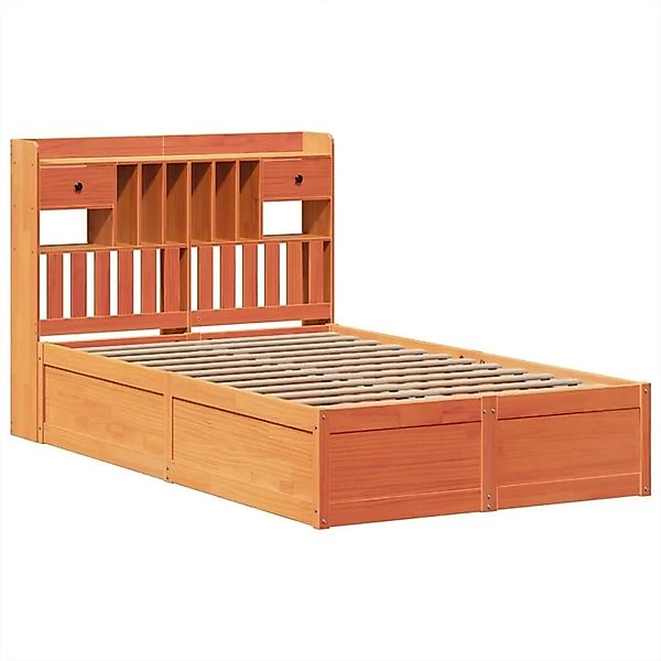 vidaXL Massivholzbett ohne Matratze Wachsbraun 135x190 cm Kiefernholz 33235 günstig online kaufen