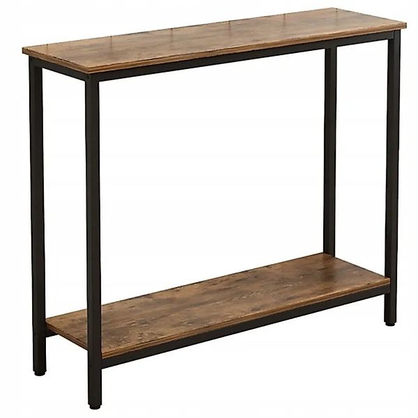 Rebiko Konsole Tisch Regal Mit Ablage Loft Industrial Rustikal Braun Schran günstig online kaufen