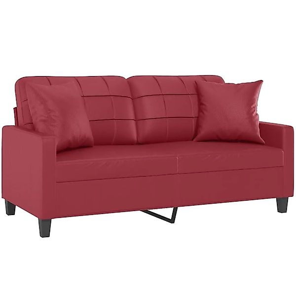vidaXL 2-Sitzer-Sofa mit Zierkissen Weinrot 140 cm Kunstleder 3200806 günstig online kaufen