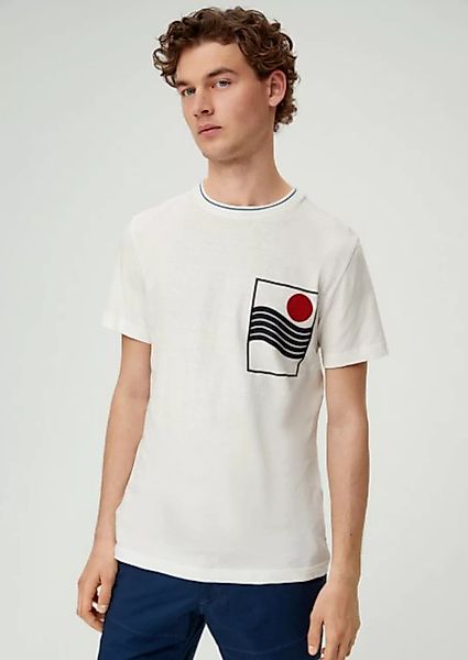 s.Oliver Kurzarmshirt T-Shirt aus Leinenmix Artwork günstig online kaufen