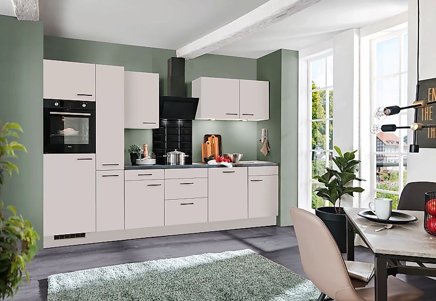wiho Küchen Küche »Nisos«, Soft-Close, 310 cm, Backofen matt schwarz, Teles günstig online kaufen