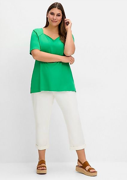 Sheego T-Shirt T-Shirt Kurzarm mit herzförmigem Ausschnitt günstig online kaufen