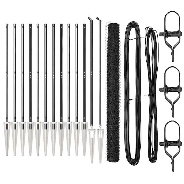 vidaXL Zaunpfosten Grau 25 x 1,6 m 36 mm Mesh Stahl und PVC 3353253 günstig online kaufen