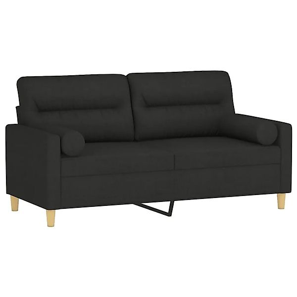 vidaXL 2-Sitzer-Sofa mit Zierkissen Schwarz 140 cm Stoff 3200825 günstig online kaufen