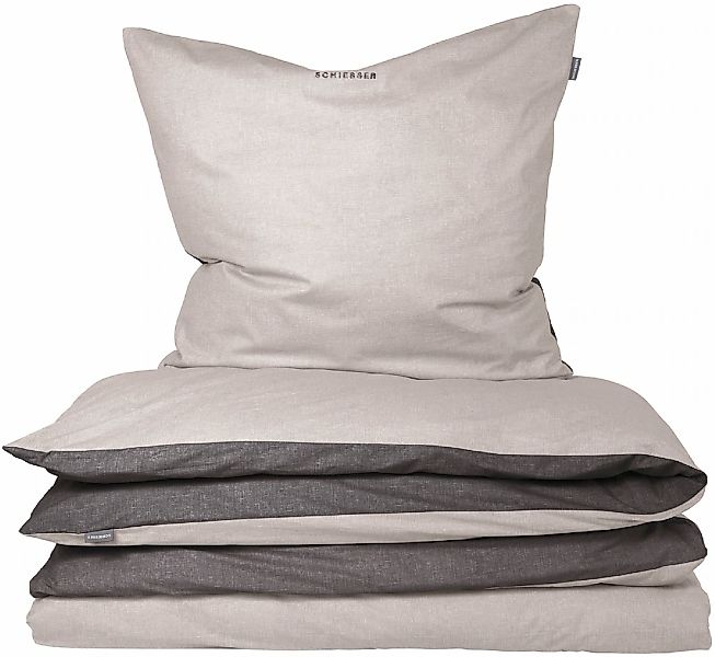 Schiesser Wendebettwäsche "Doubleface aus weicher Baumwolle mit edlem Melan günstig online kaufen