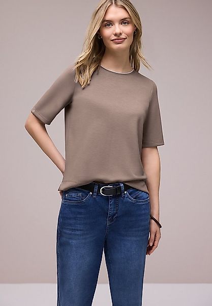 STREET ONE Rundhalsshirt mit Kontrastdetail günstig online kaufen