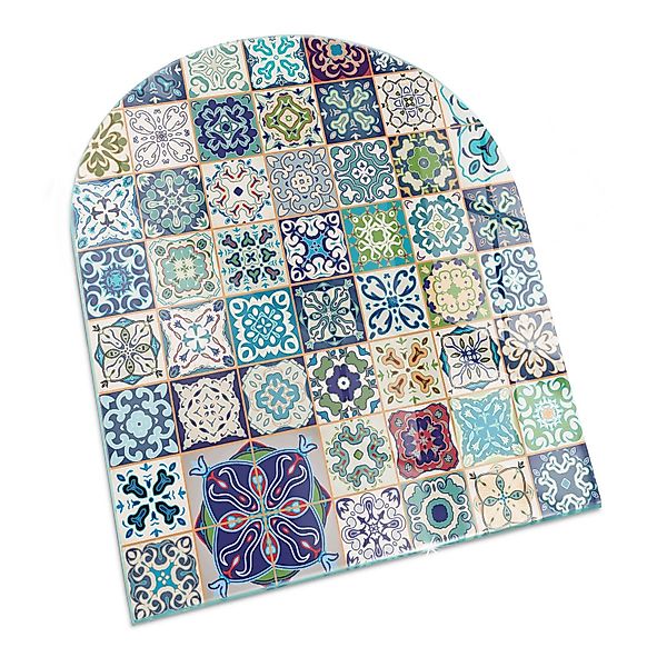 Tulup Glasplatte für Kamin Mosaikmuster auf Fliesen Glas unter Kamin Halbkr günstig online kaufen