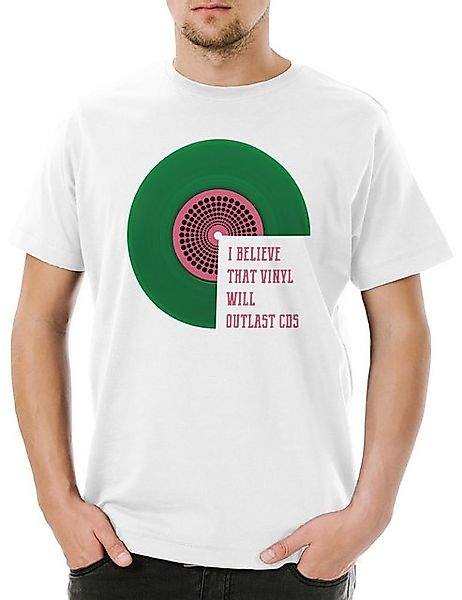 Urban Backwoods Print-Shirt Schallplatte Will Outlast CD Herren T-Shirt Sch günstig online kaufen