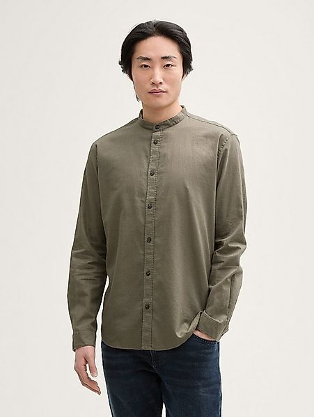 TOM TAILOR Langarmhemd Blusen & Shirts Regular Fit Hemd mit Leinenanteil günstig online kaufen