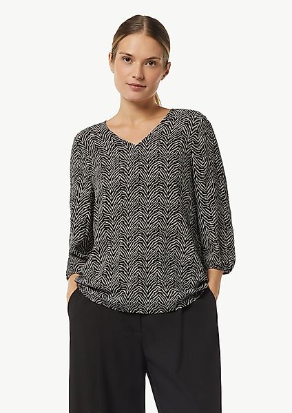 Comma Kurzarmbluse Crêpe-Bluse mit kurzen Ballonärmeln günstig online kaufen