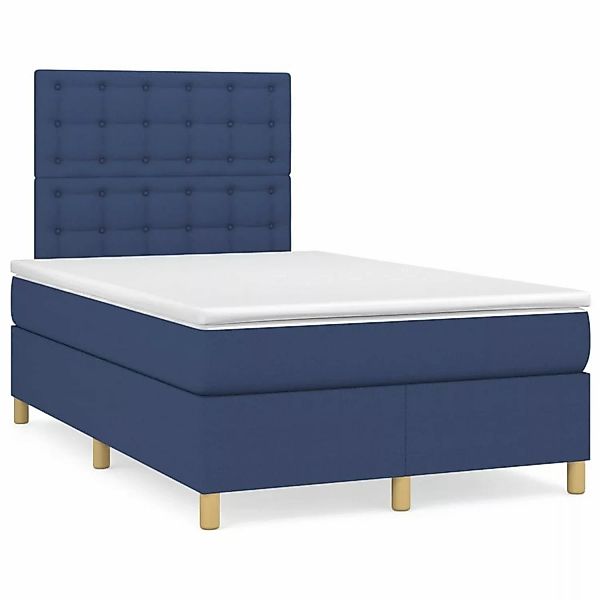 vidaXL Boxspringbett mit Matratze Blau 120x200 cm Stoff1397454 günstig online kaufen