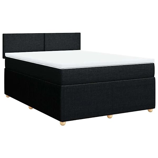vidaXL Boxspringbett mit Matratze Schwarz 140x200 cm Stoff 3287474 günstig online kaufen