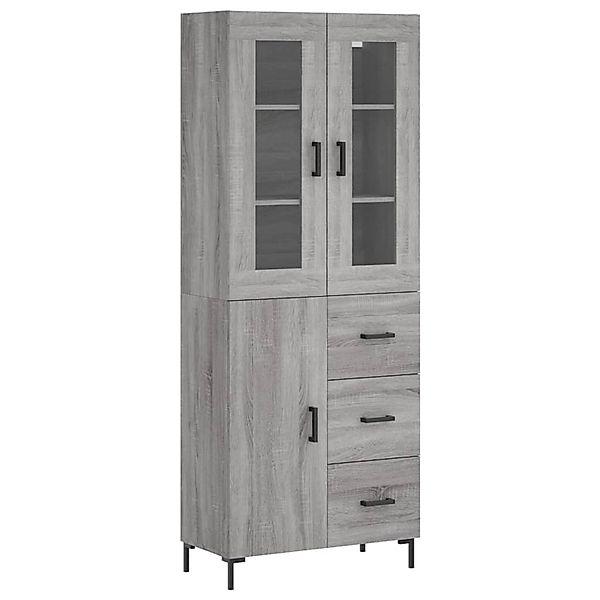 vidaXL Highboard Grau Sonoma 69,5x34x180 cm Holzwerkstoff 3198471 günstig online kaufen