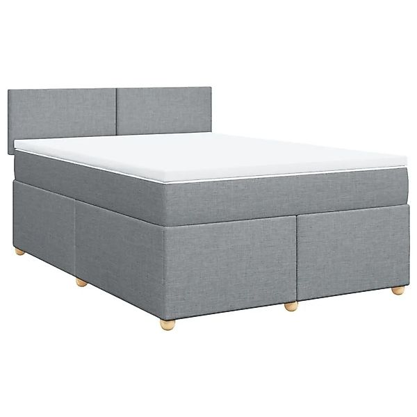 vidaXL Boxspringbett mit Matratze Hellgrau 160x200 cm Stoff 3286724 günstig online kaufen