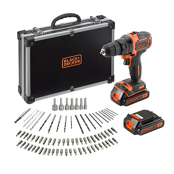 Black+Decker 18 V Akku-Bohrschrauber BDCDD186BAC inkl. 1,5 Ah Akkus mit Kof günstig online kaufen