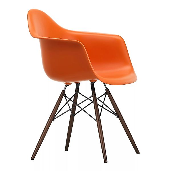 Vitra - Eames Plastic Armchair DAW Gestell Ahorn dunkel - rostiges orange/S günstig online kaufen