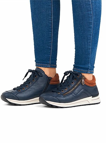 Rieker Sneaker mit weichem Schaftrand, Freizeitschuh, Halbschuh, Schnürschu günstig online kaufen