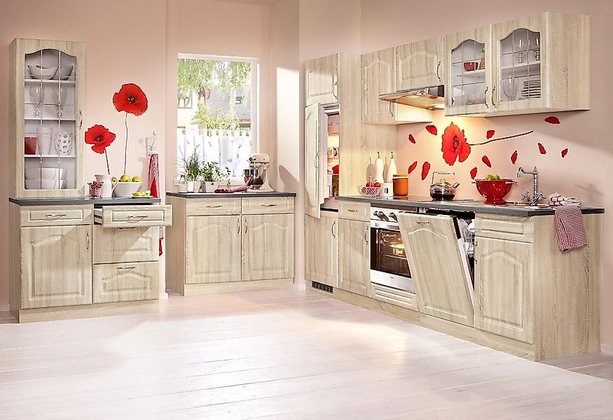 wiho Küchen "Linz" 110 cm breit, inkl. Tür/Sockel für Geschirrspüler, in La günstig online kaufen