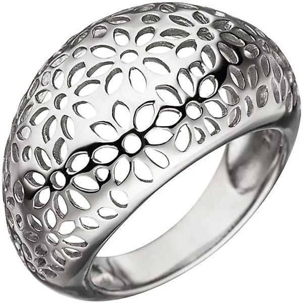SIGO Damen Ring breit mit Blumen Muster 925 Sterling Silber Silberring günstig online kaufen