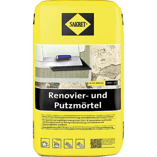 Sakret Renovier-und Putzmörtel Weiß 10 kg günstig online kaufen