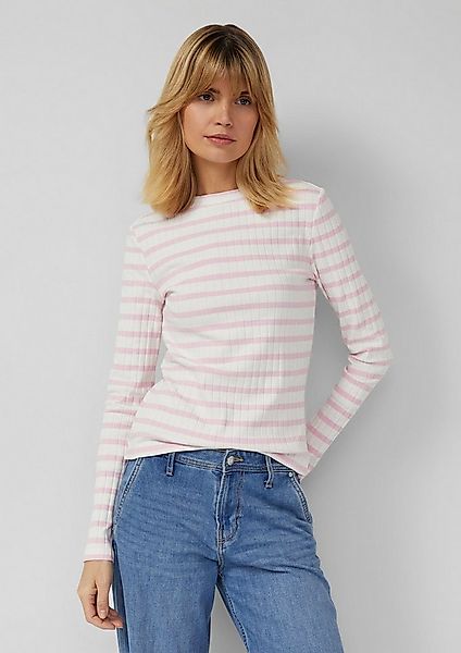 s.Oliver Langarmshirt T-Shirt Geripptes Langarmshirt im Slim Fit günstig online kaufen