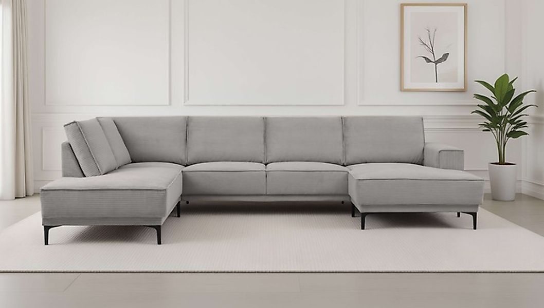 Places of Style Wohnlandschaft »XXL Sofa Oland, Struktur, Flachgewebe, Luxu günstig online kaufen