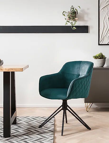 SalesFever Armlehnstuhl »Stilvoller Esszimmerstuhl« () mit 360° Drehfunktio günstig online kaufen